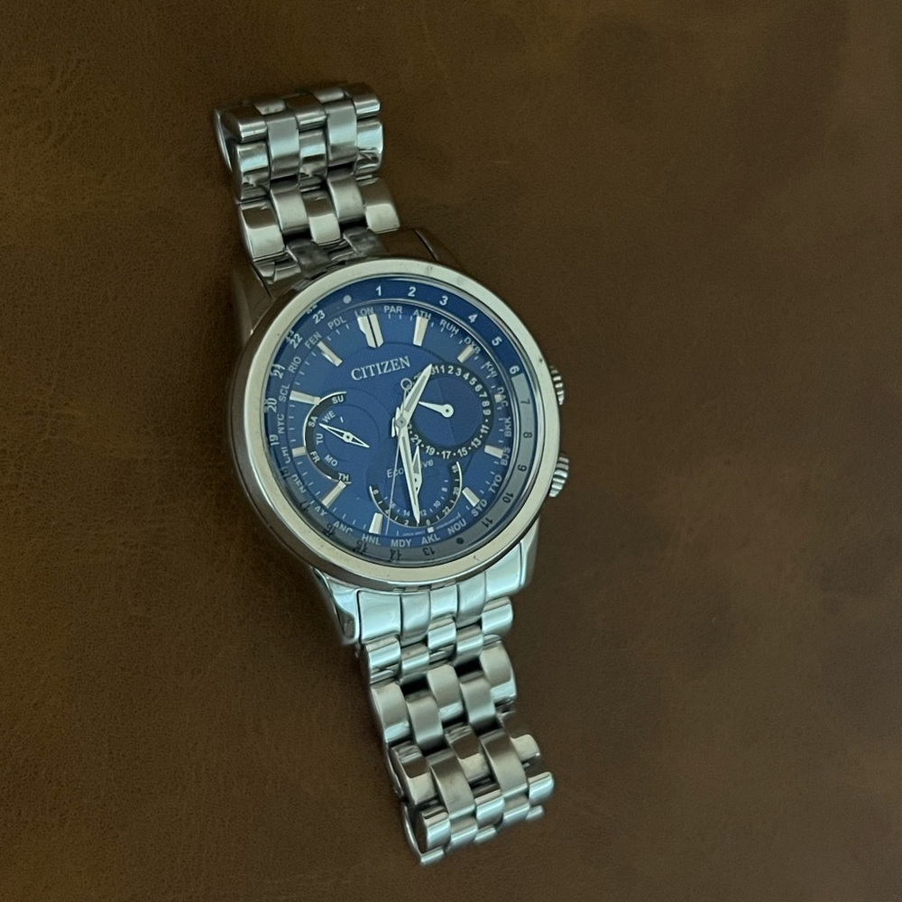 Men's Eco-Drive Calendrier Stainless Steel Bracelet Watch